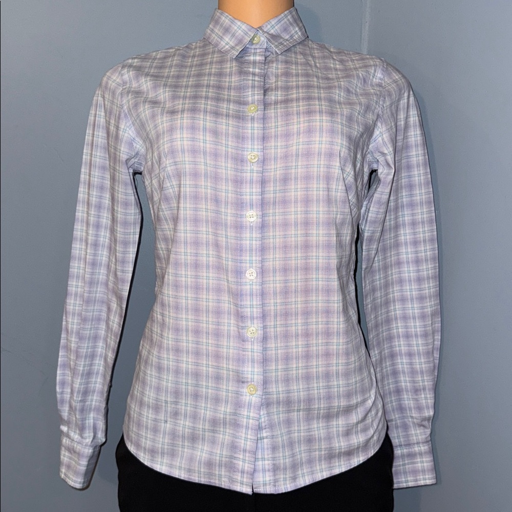 Banana Republic Petite Plaid Button-Down Shirt - Size 0P